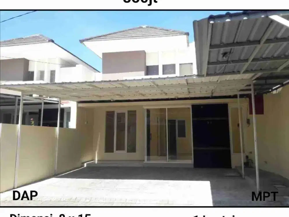 Rumah Dijual Kandangan Benowo Surabaya Barat 1 Lantai Pojokan Carport Luas Dekat Pintu Tol Margomulyo, Foodjunction, Sekolahan Internasional dan Mall