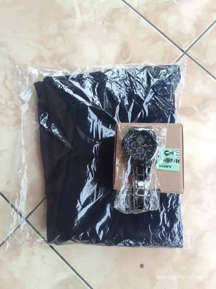 Celana jeans stretch dan jam tangan swaiss army, murah