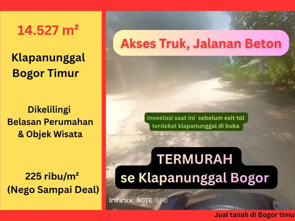 Tanah Murah Klapanunggal Bogor Timur – Lokasi Strategis, Cocok Hunian & Kavling Developer, Harga Naik Cepat!