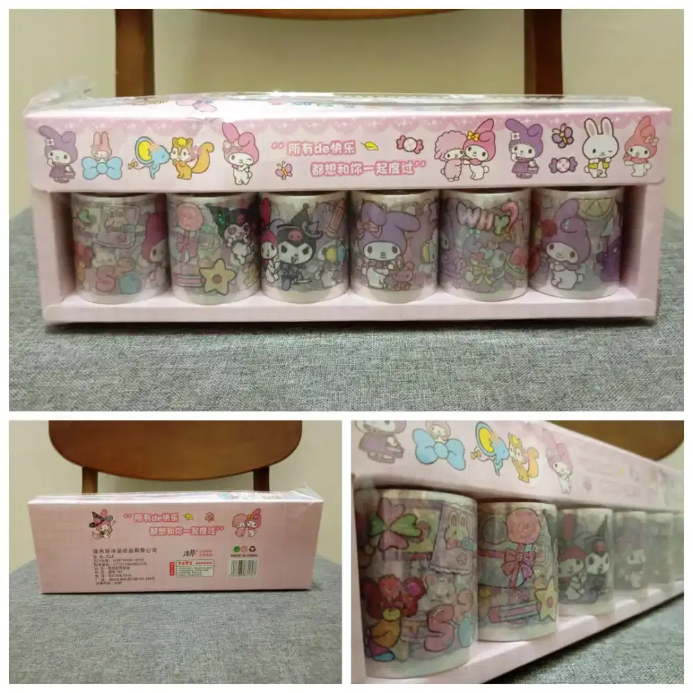 Sticker Roll Glitter Sanrio Kuromi Melody