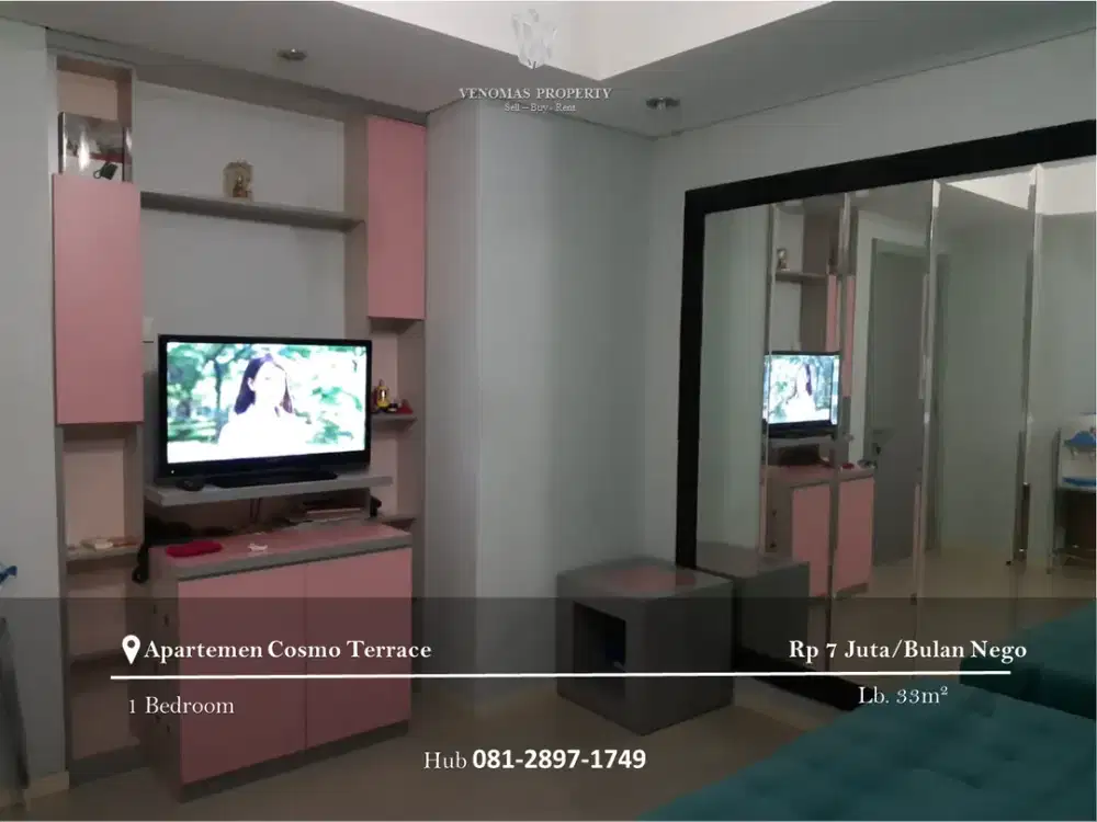 Disewakan Apartement Cosmo Terrace 1BR Full Furnished Middle Floor