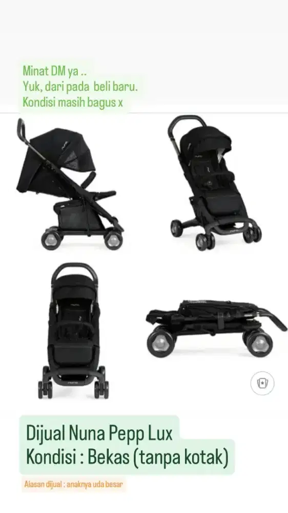 Preloved Stroller nuna pepp luxx