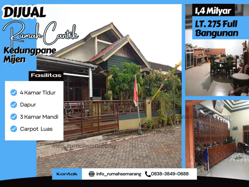 Rumah Family Class di Mijen – Super Luas, Full Bangunan, Lokasi Tenang, Harga Bersahabat!