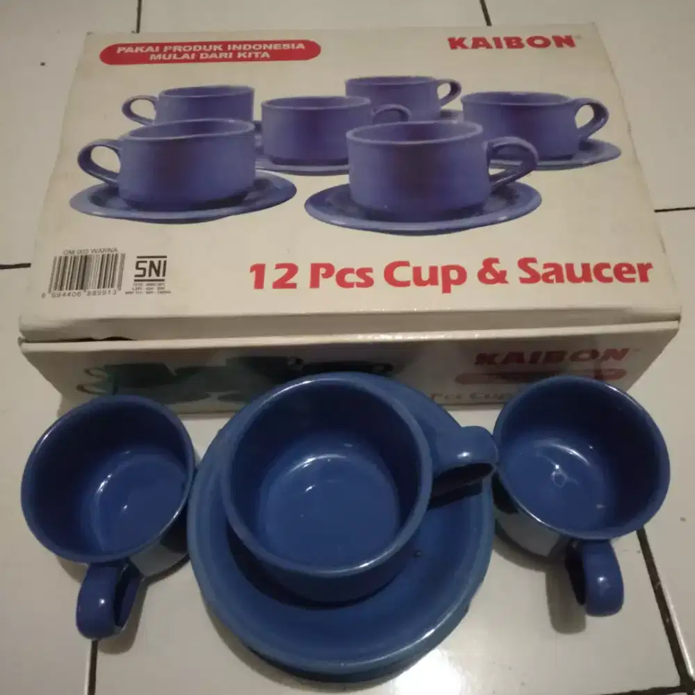 1set cangkir +lepek keramik isi 12pc