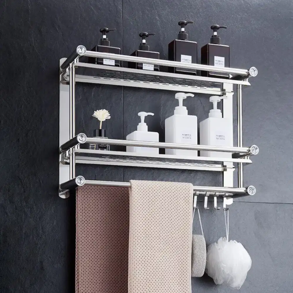 Rak Kamar Mandi 2 Tingkat Stainles Steel