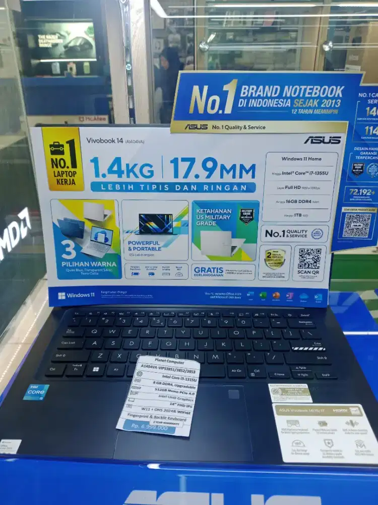 Laptop Asus Vivobook 14 intel core i3 8GB DDR4 512GB