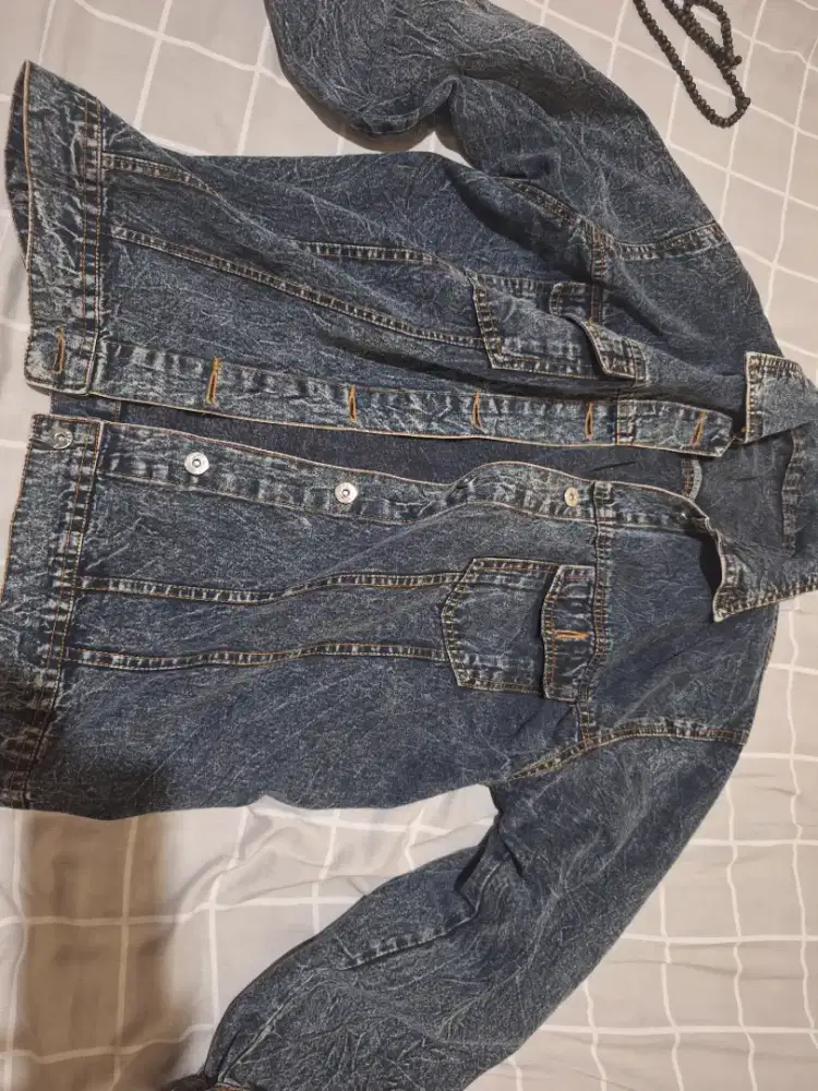 Jaket jeans jumbo unisex, no minus