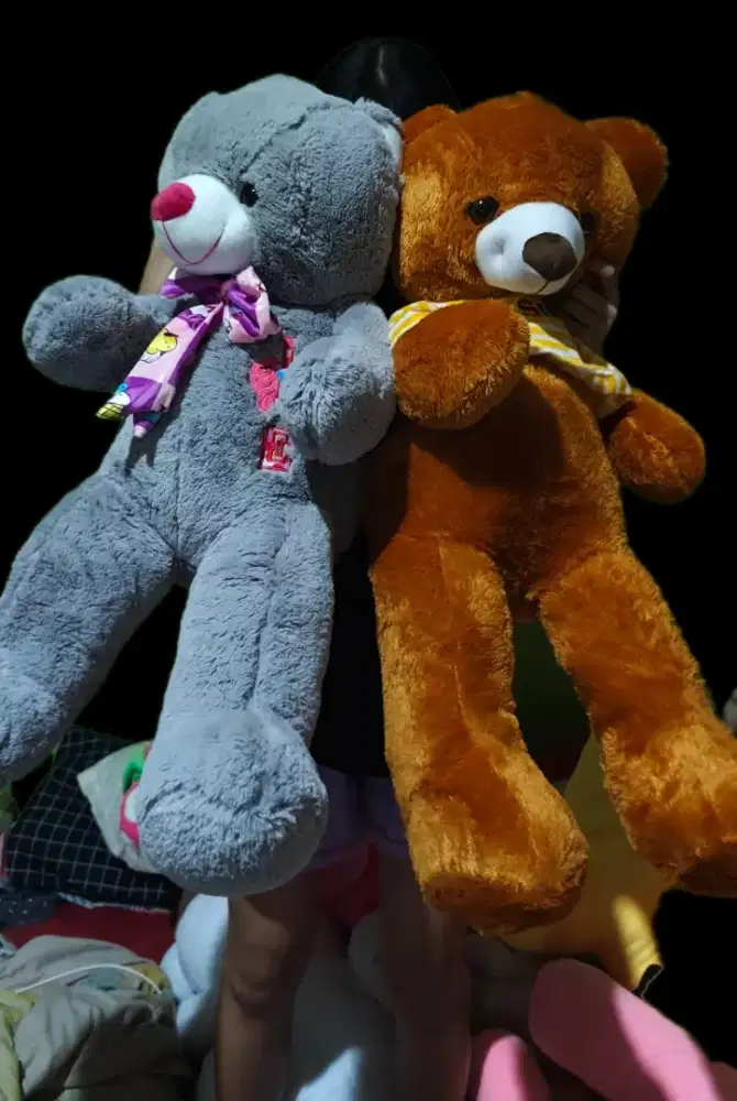 Boneka Beruang Abu Dan Coklat JUMBO 70cm