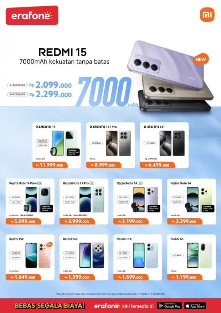 Redmi 15 terbaru baterai 7000mAh