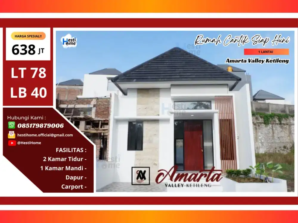 RUMAH CANTIK READY STOCK Amarta Valley di Ketileng, Harga Promo 638 Jt! Siap Huni & Siap Akad!
