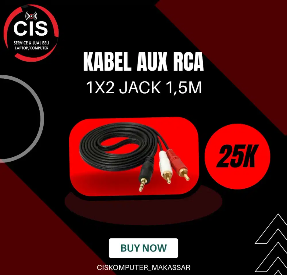 Ready Kabel Aux 1×2 Jack 1,5m