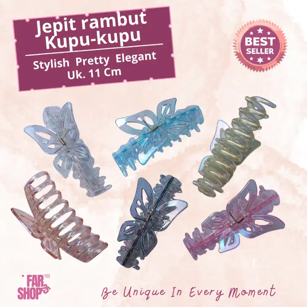 Jedai Rambut Kupu-Kupu Hologram 11 Cm — Stylish Pretty Elegant cantik