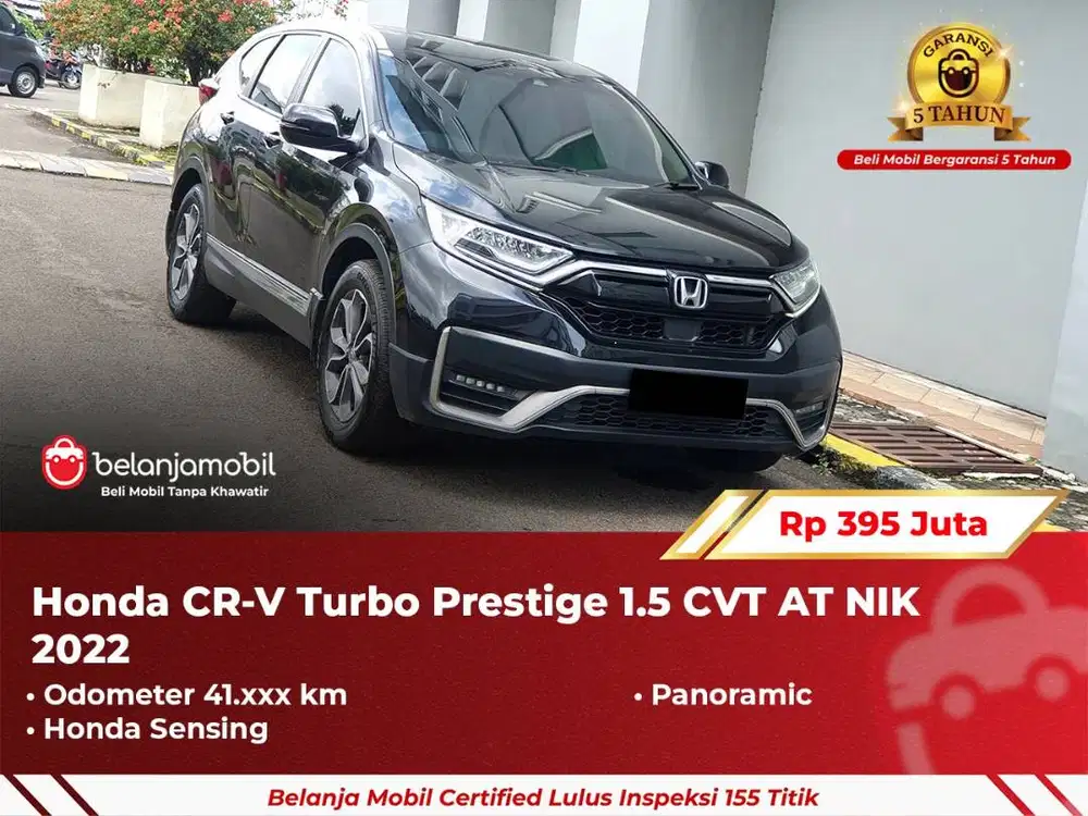 [ GARANSI 5TH ] Honda CRV CR-V CR V Turbo Prestige 1.5 AT 2022/2023
