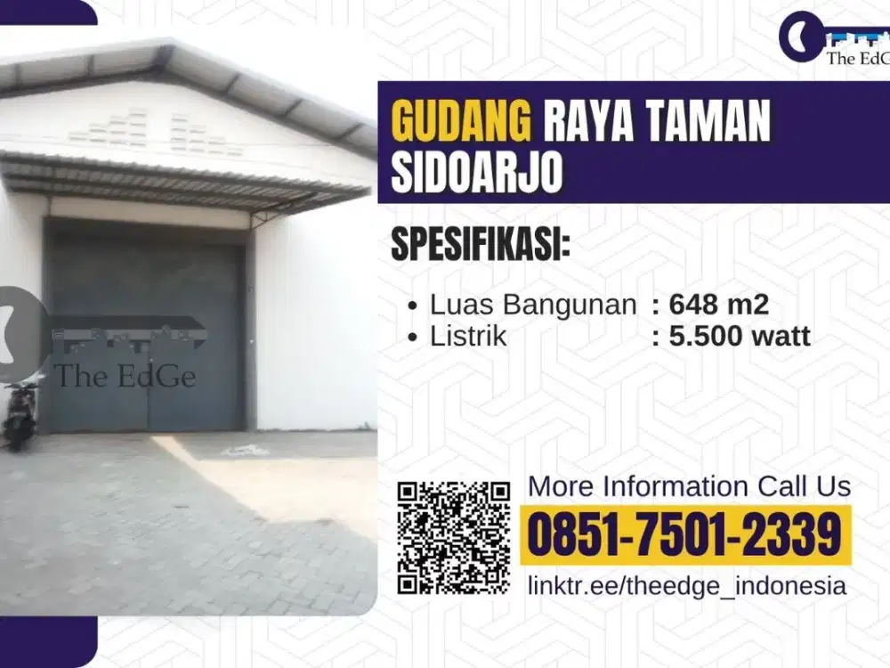 Disewakan Gudang Kletek Taman Sidoarjo - The EdGe