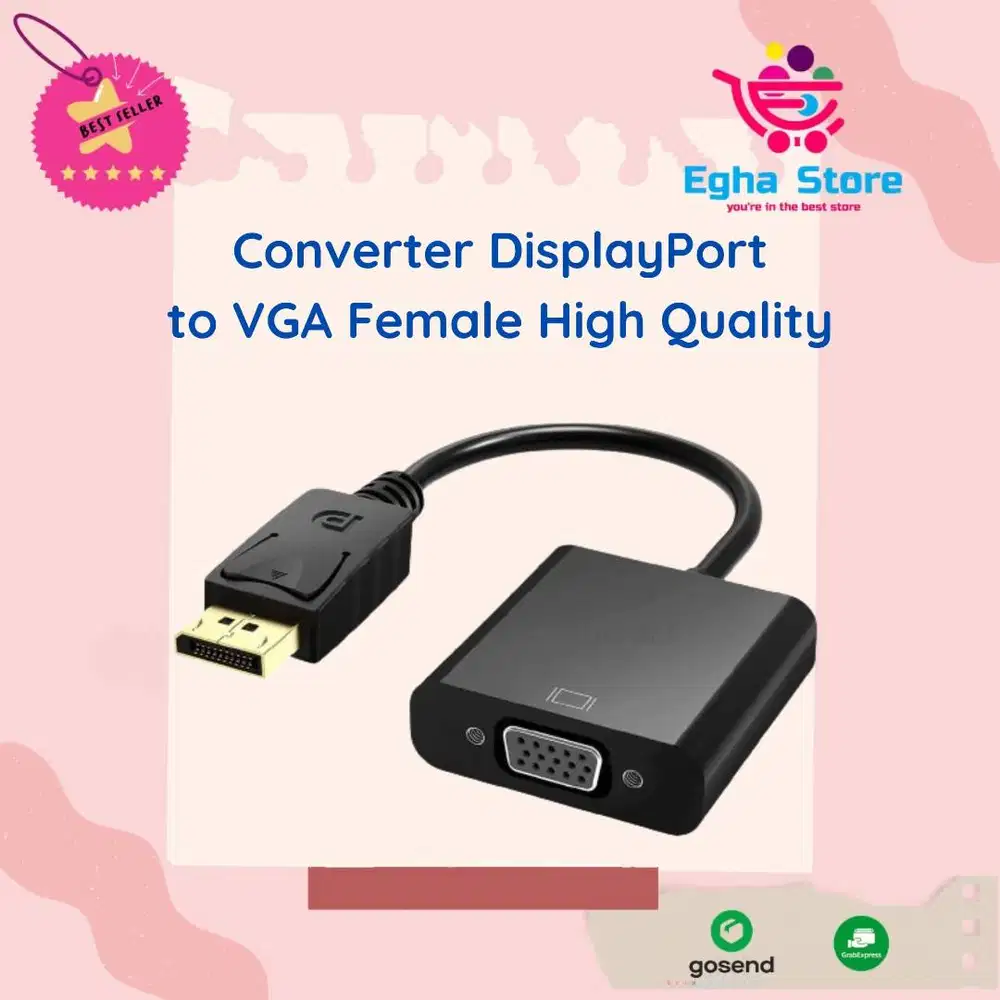 Kabel DisplayPort to VGA Adapter Cable Converter DP - VGA Female 1080p