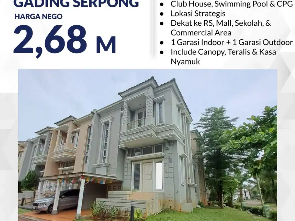 Rumah Dijual di Cluster Elista Gading Serpong, Tangerang, Bagus Terawat