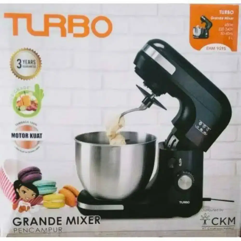 TURBO Mixer Grande Ehm9595 - Warna Hitam - Kapasitas 5 liter