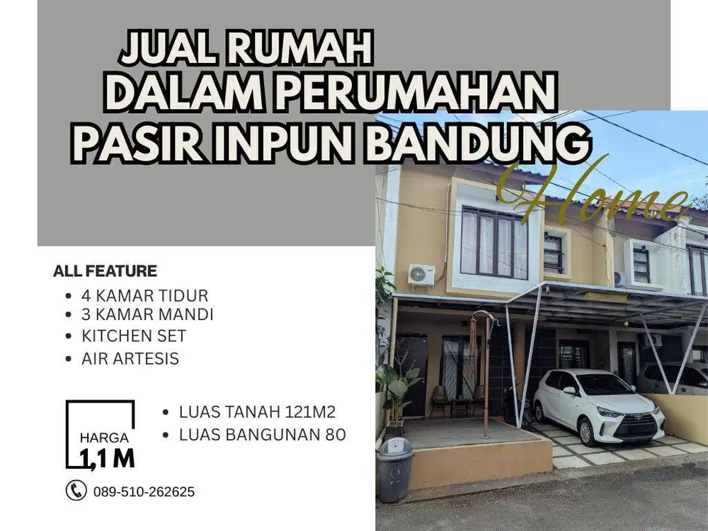 DIJUAL RUMAH DALAM CLUSTER DI PASIR INPUN KOTA BANDUNG