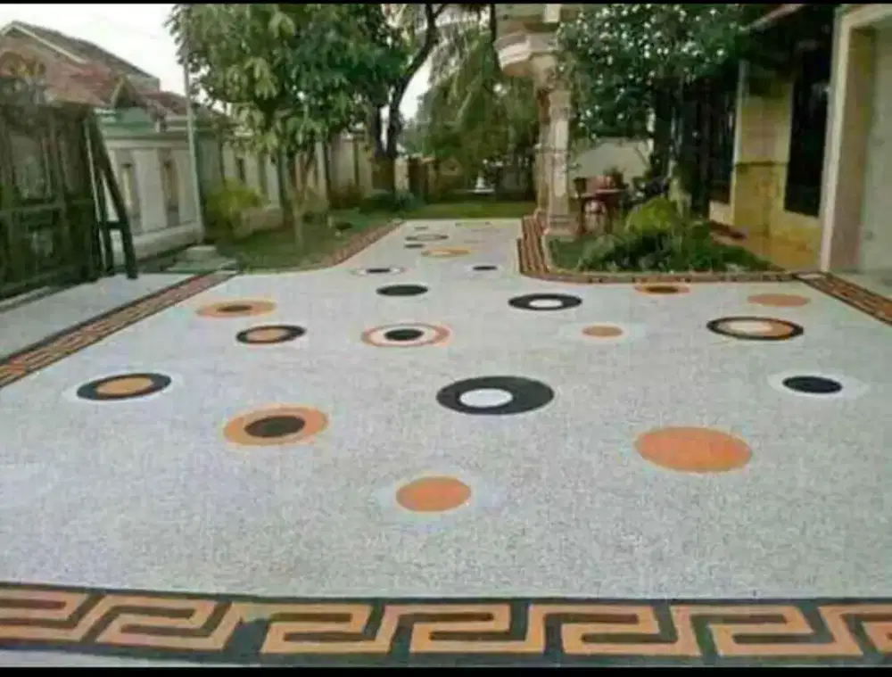 lantai batu sikat minimalis