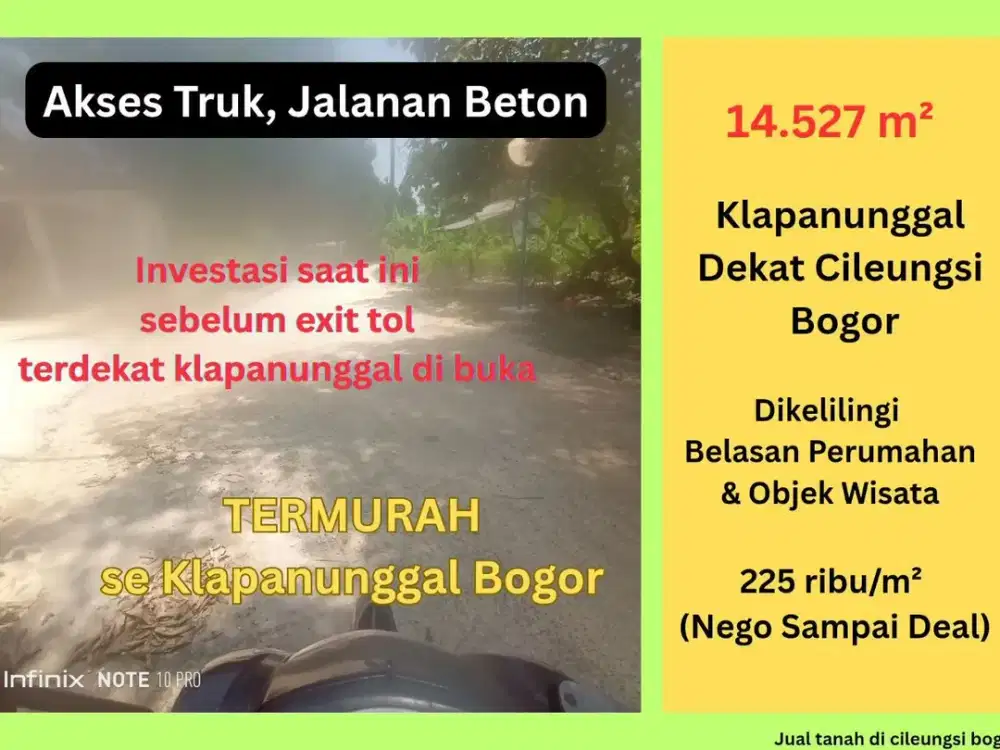 Tanah Termurah Dekat Cileungsi – Lokasi Strategis Klapanunggal Bogor! Akses Tol, Dekat Transmart & Kawasan Industri, Potensi Cuannya Gede Banget!
