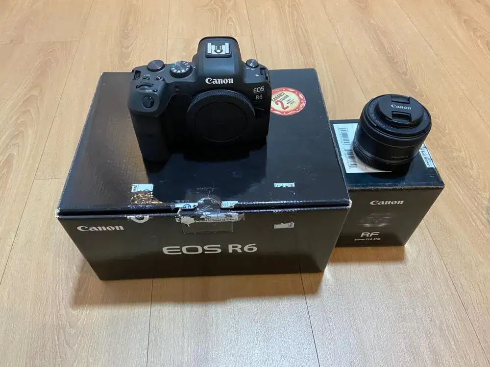 Canon EOS R6 + lensa canon rf 50mm ex garansi Resmi Indo