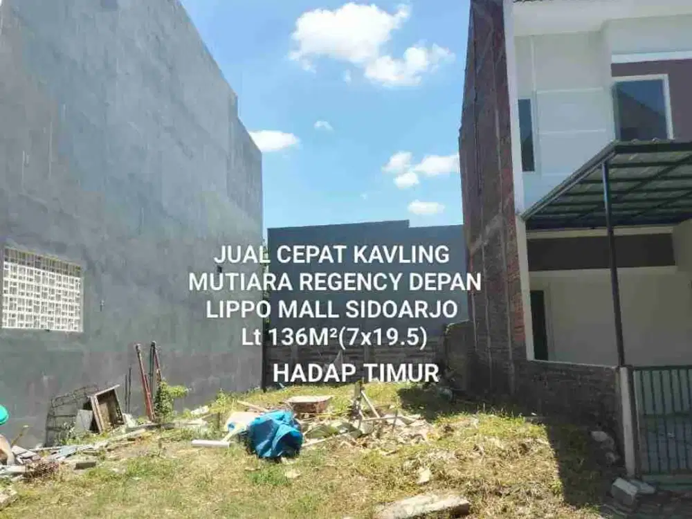 TANAH KAVLING SIAP BANGUN MUTIARA REGENCY DEPAN PINTU TOL SIDOARJO