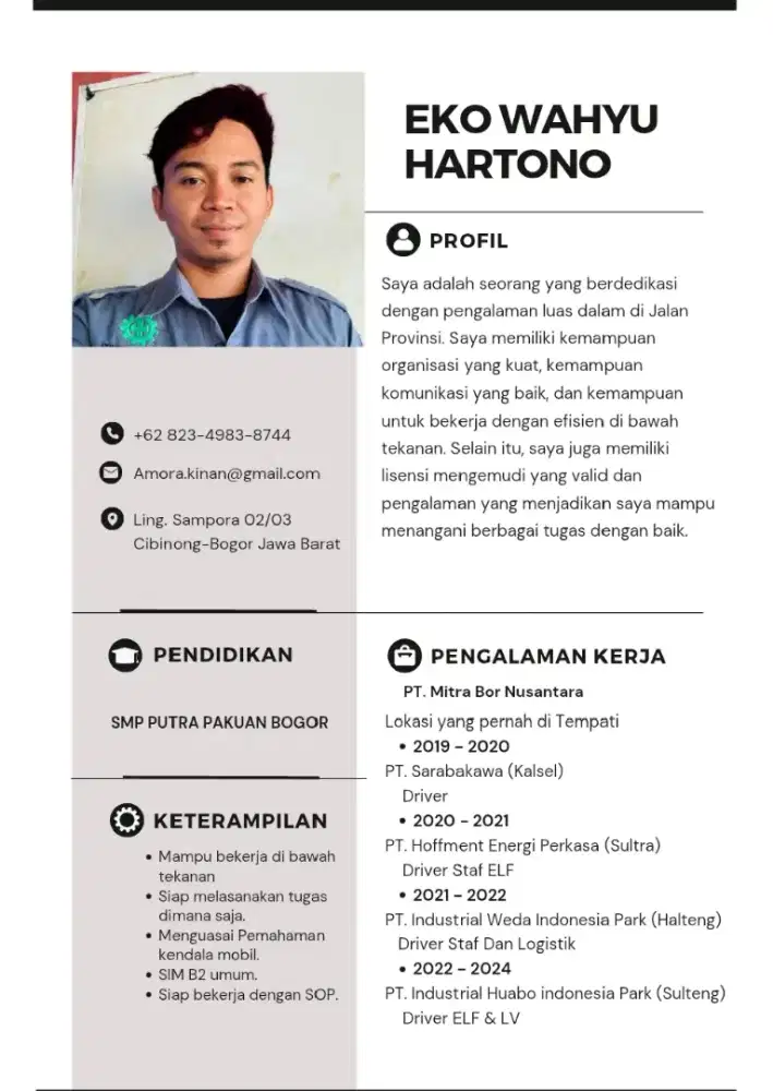 Saya Driver lintas jawa