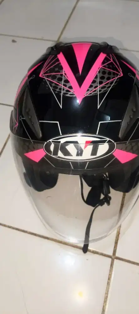 HELM KYT DOT BLACK PINK (M)