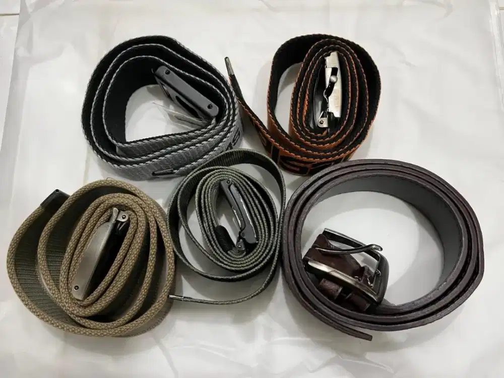 Jual 5 Ikat Pinggang Gesper Sabuk Koleksi Tidak Terpakai Mulus