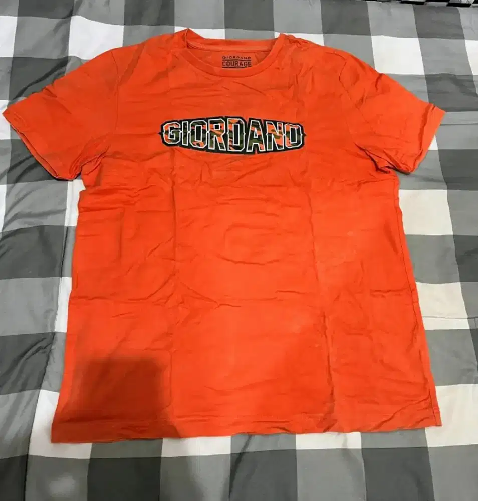Kaos Giordano Courage Size M Original Mulus Warna Orange