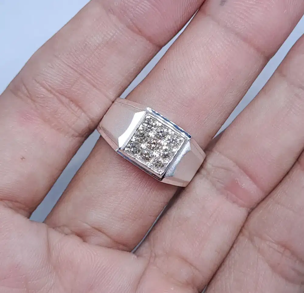 Cincin pria berlian eropa perak