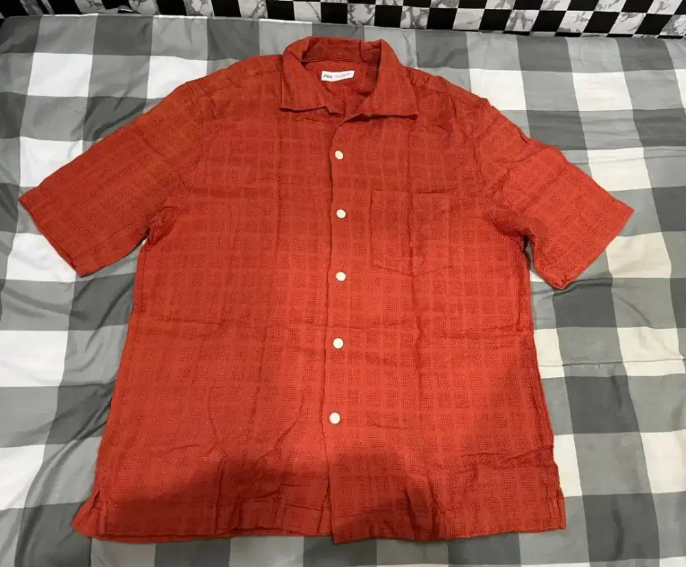 Kemeja Flanel Pria Zara Size M Original Like New