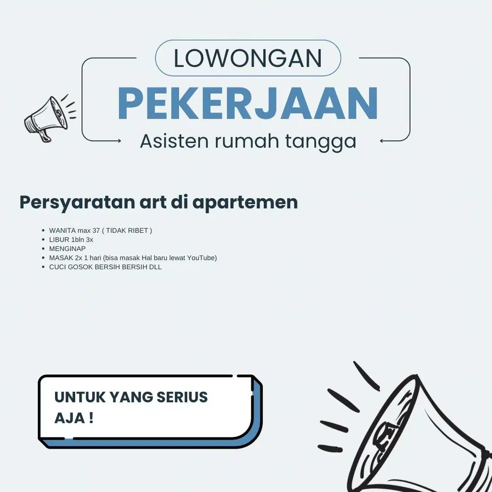 LOWONGAN KERJA ART