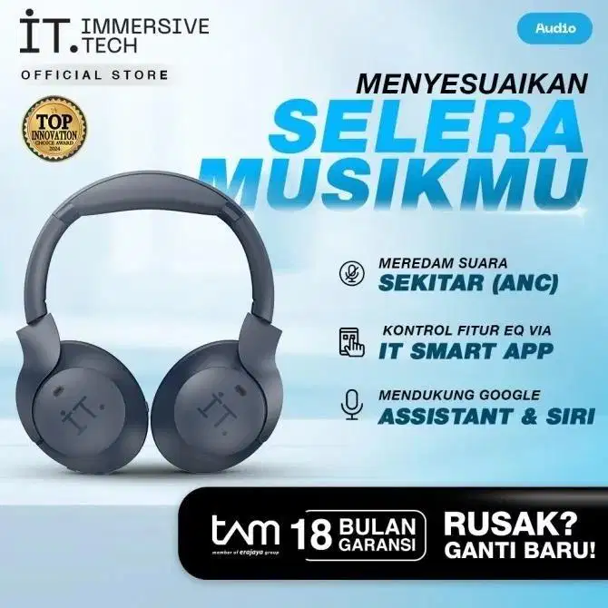 IT Bluetooth Wireless Headphone Sonic ANC - Garansi Resmi TAM