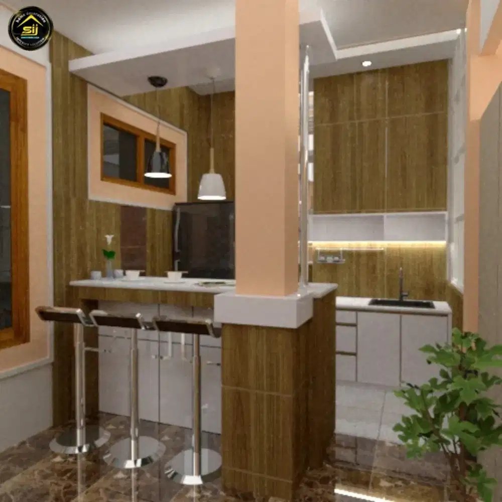 Jasa pembuatan interior custom kitchenset almari backdrop partisi dll