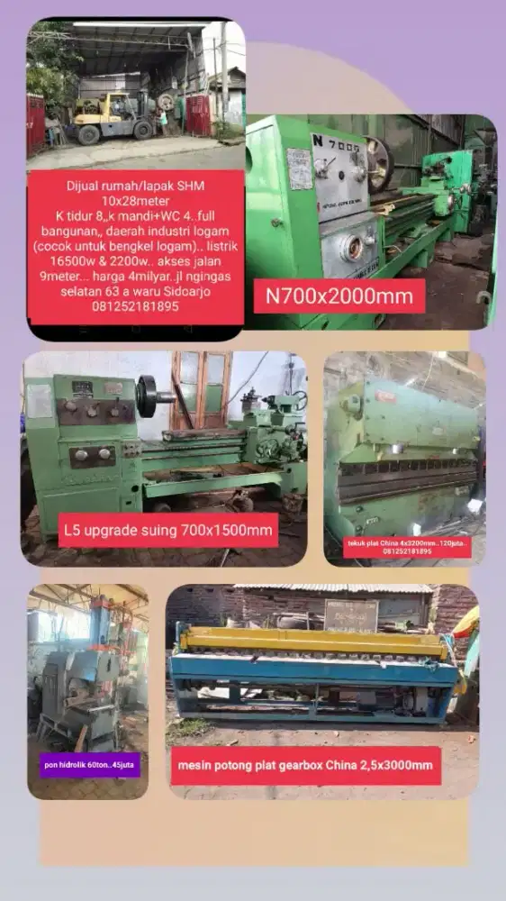 Mesin bubut tekuk plat