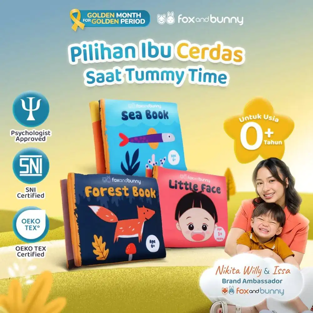 Buku Bayi Mainan Edukasi Tummy Time - Foxandbunny