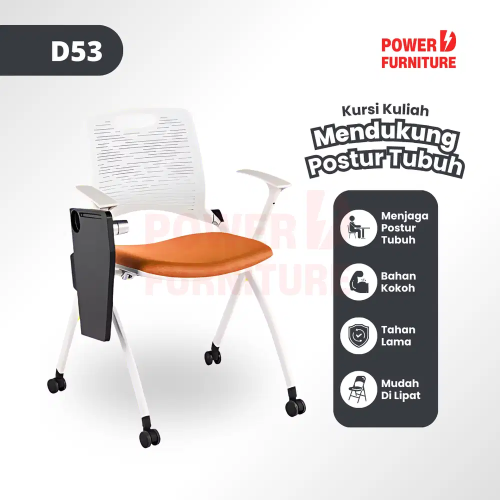 Kursi Kampus Lipat D53 - Kursi Bimbel | Kursi Mahasiswa | Kursi Lipat
