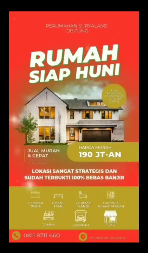 JUAL CEPAT /OVER KREDIT RUMAH HOOK + TOKO SUDAH RENOVASI DI CIBITUNG