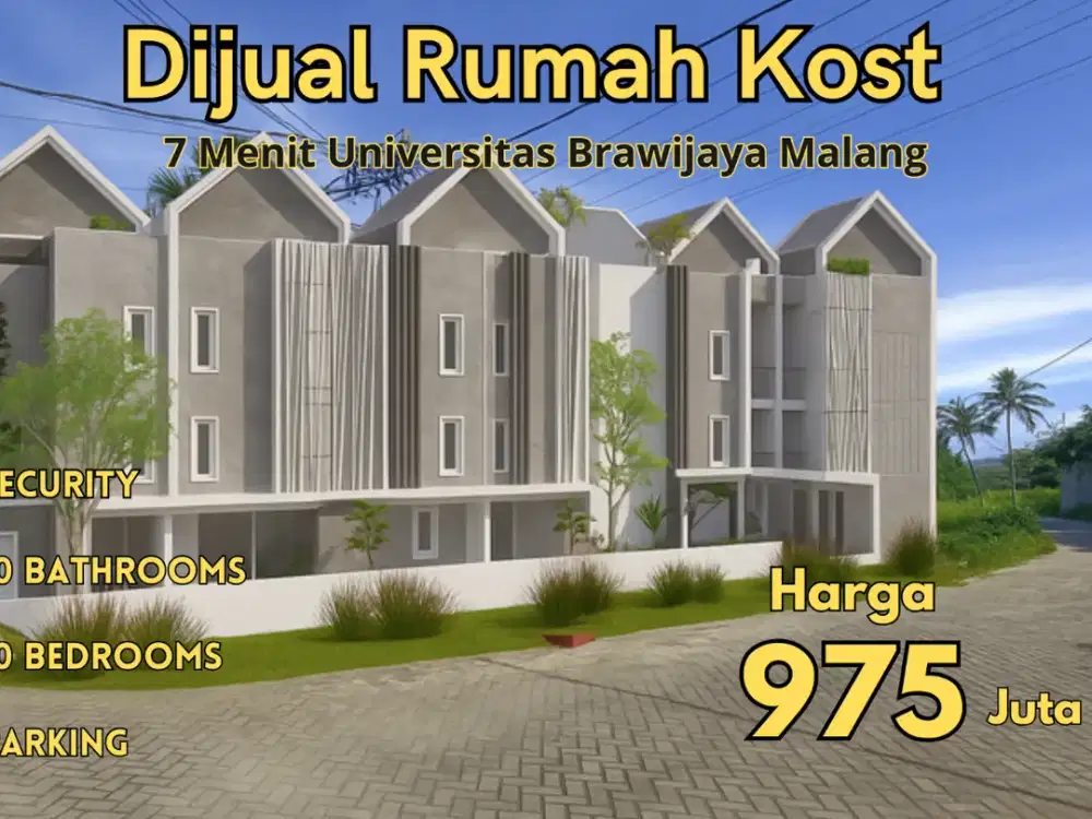 Dijual Rumah Kost Premium 7 Menit Universitas Brawijaya Malang