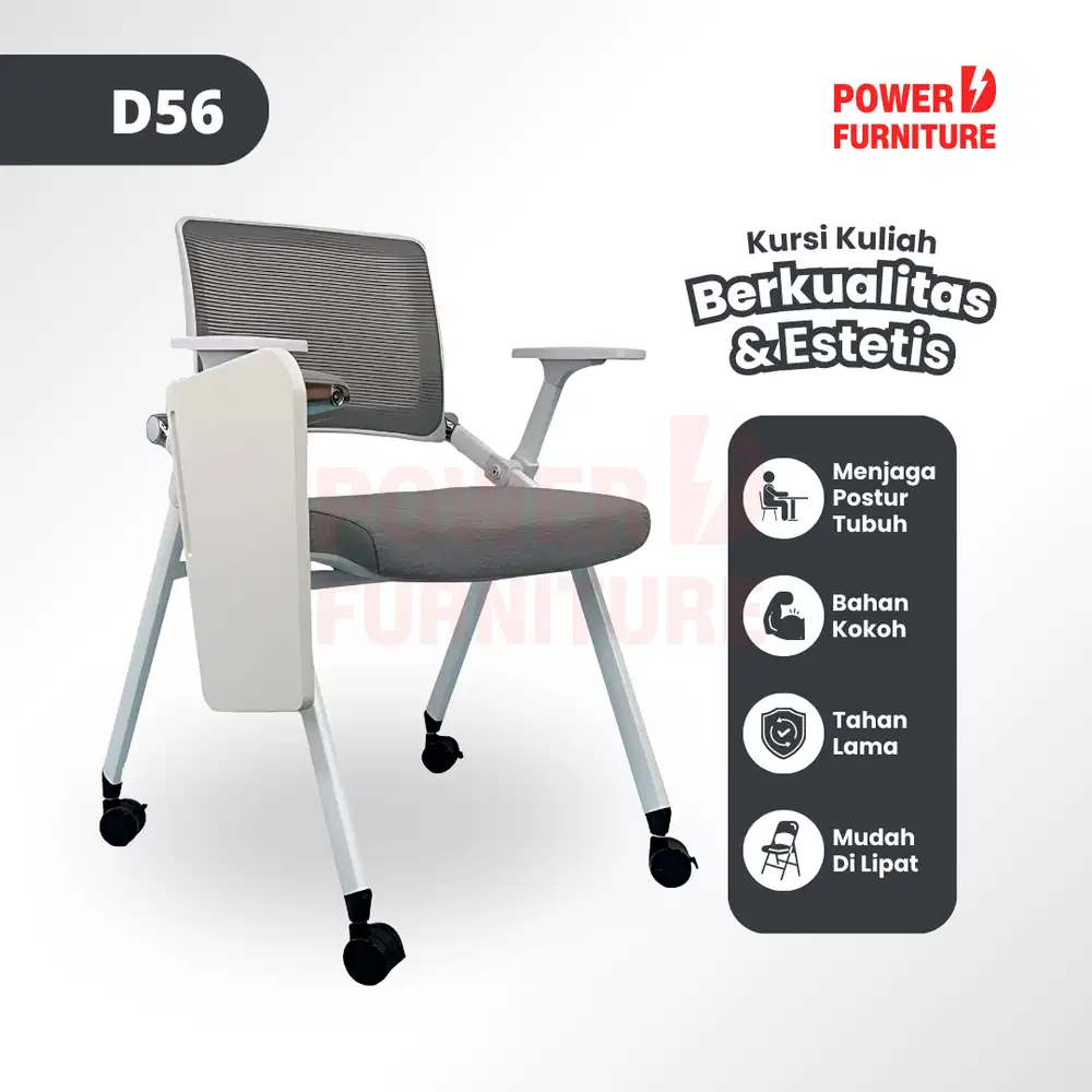 Kursi Bimbel Tipe D56 - Kursi Mahasiswa Lipat | Bangku Kampus Lipat