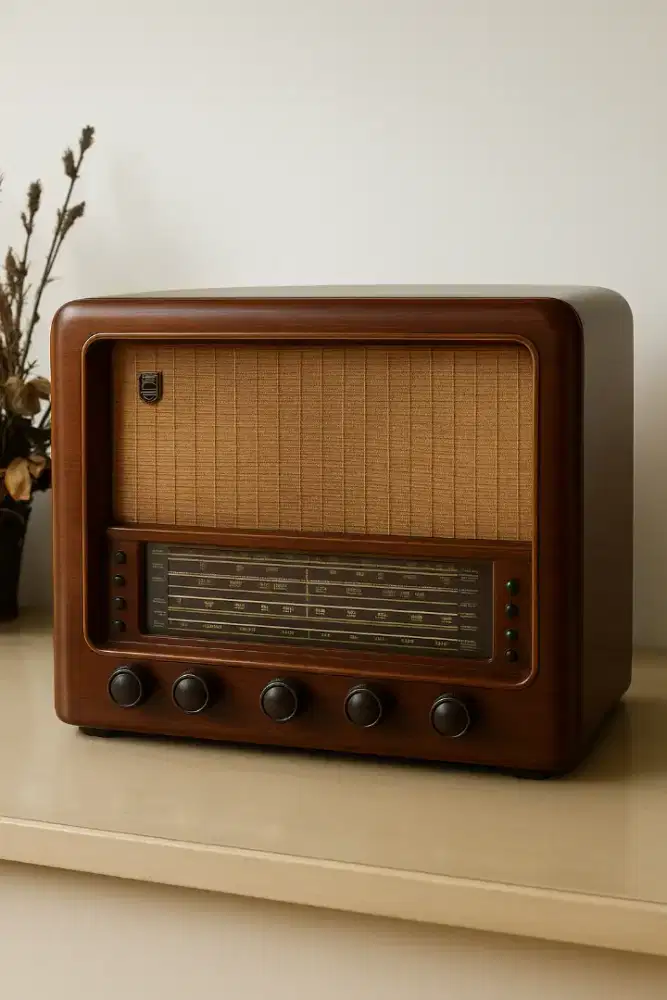 Radio antik Philips asli