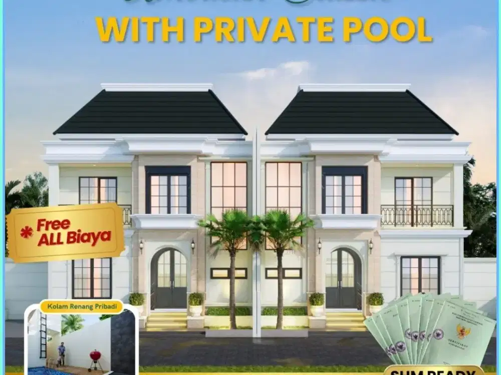 RUMAH DIJUAL YOGYAKARTA DESAIN MEWAH INCLUDE PRIVATE POOL