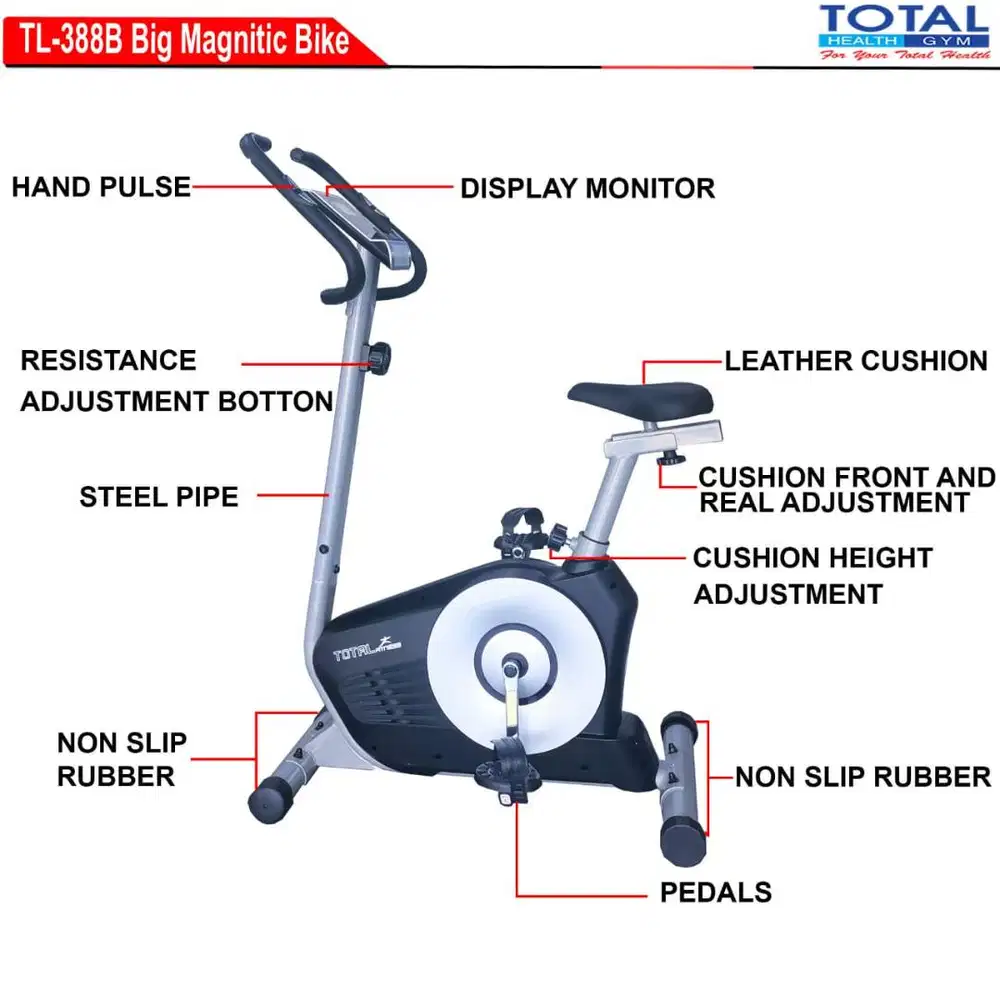 BIG Magnetic Bike TL-388B Alat Olahraga Sepeda Statis Magnetik
