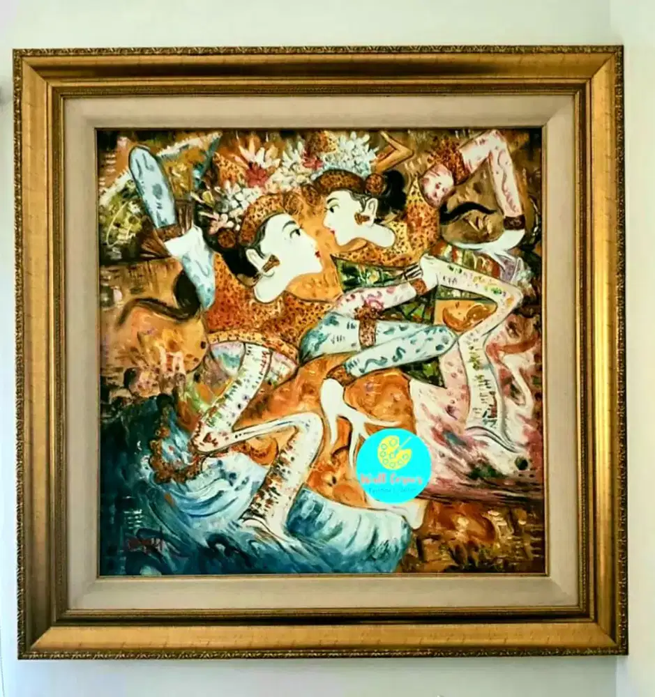 Lukisan Penari Bali Hand Painting Acrylc on Canvas Balinese Dancer