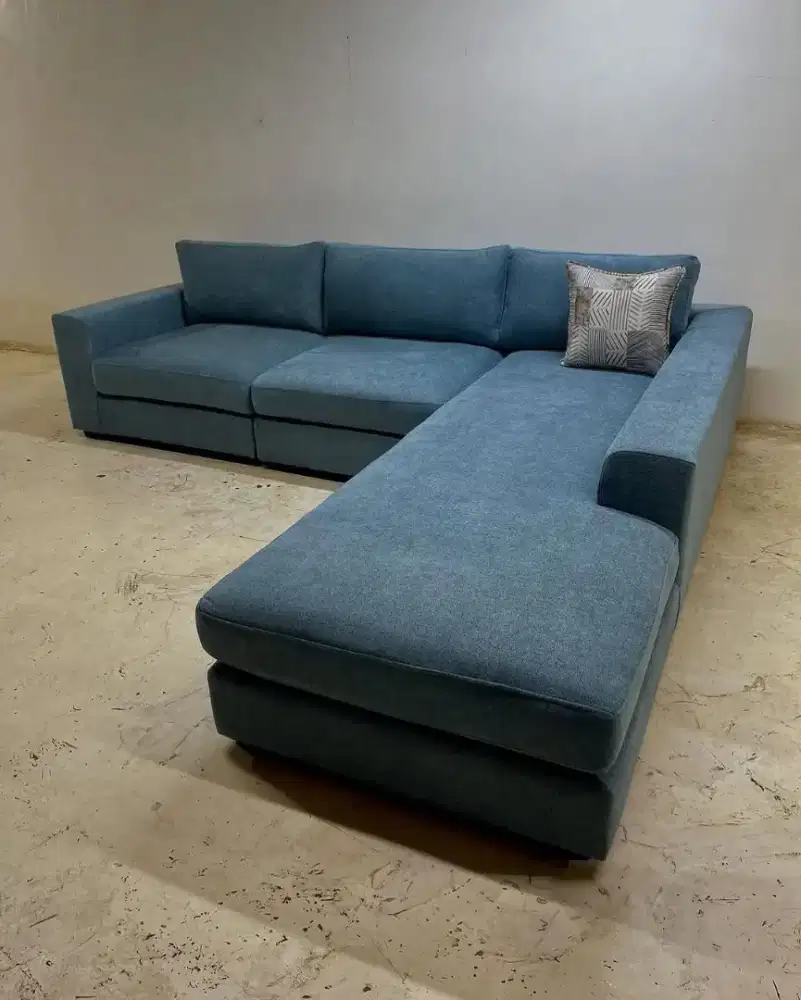 Sofa L biru victor blue