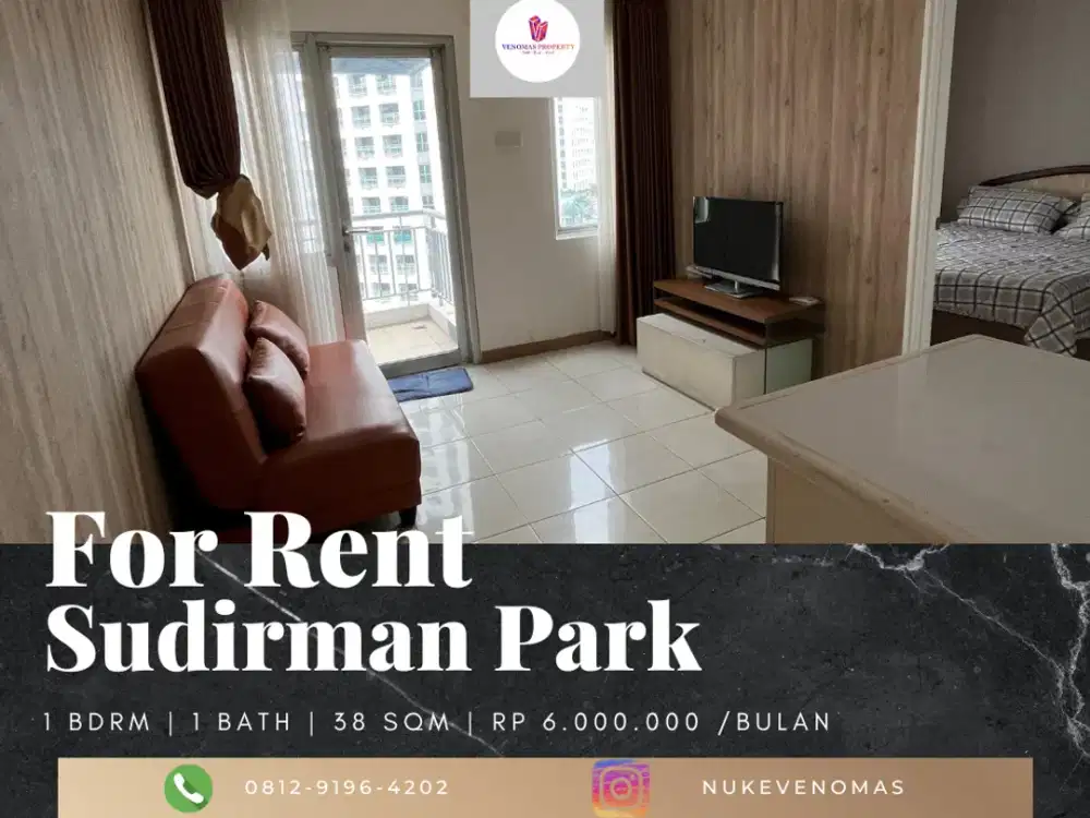 Disewakan Apartement Sudirman Park 1BR Full Furnished View Utara
