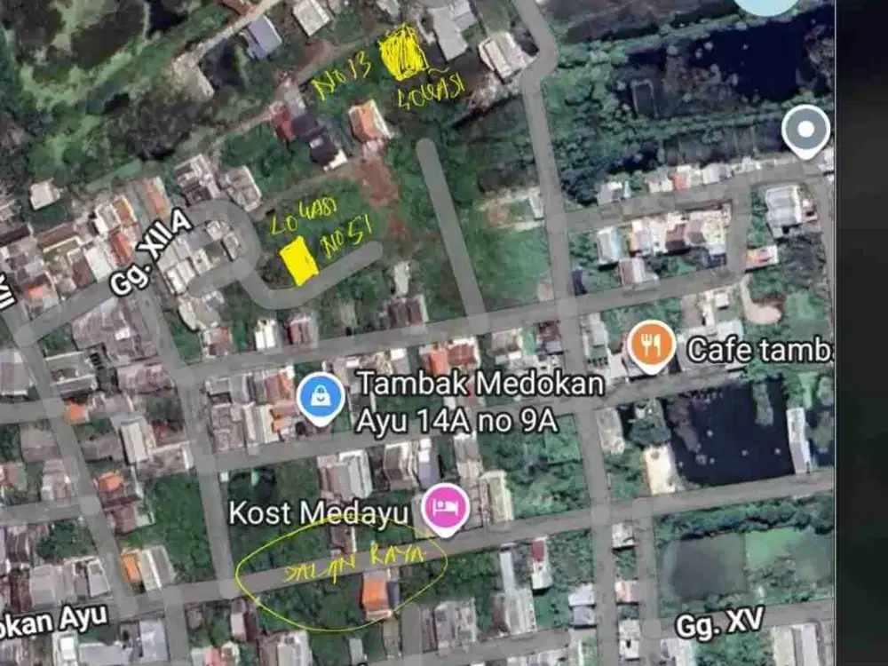 TANAH UTK USAHA RUMAH KOST Medokan Tambak Gg 12  PT Rungkut Moderen