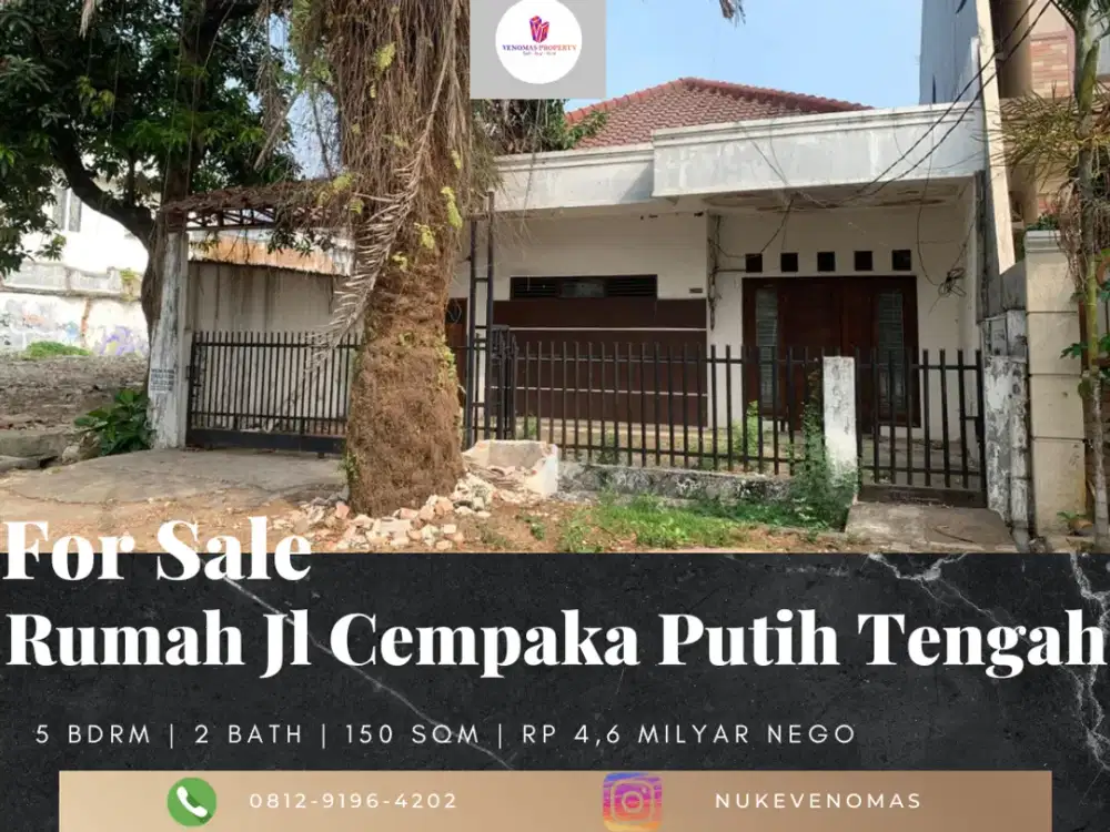 Dijual Rumah Unfurnished Cempaka Putih, Jakarta Pusat