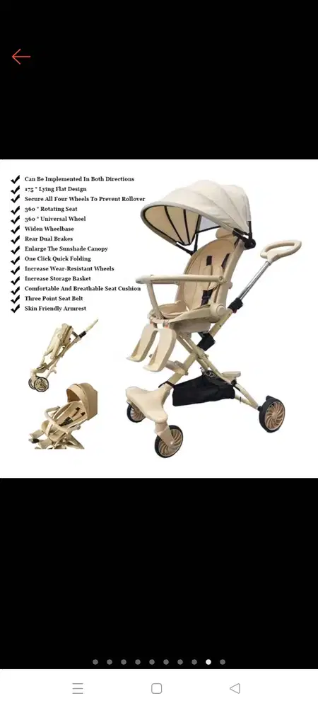 Stroller bisa dilipat dan diputar 360°